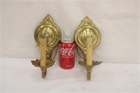 Vintage Brass Hard Wired Candle Sconces