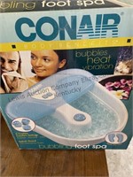 Con air bubbling foot spa. Appears new in box