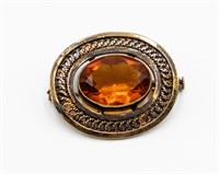 14K Gold Plated French Antique Pin