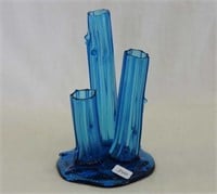 Steuben celeste blue 3 stem or stump vase