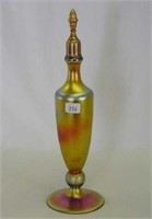 Steuben Aurene large 10" cologne bottle, unsigned