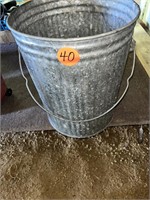 Approx. 12 Gallon Galvanized Trash Can w/ Bail Han