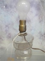 Old Glass Oil Lamp -Electrified -needs shade