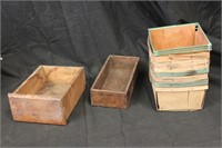 Pair of Wood Drawers & Berry Baskets