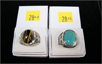 2- Sterling silver men's rings: sterling and