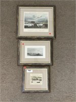 3 Framed Sackets Harbor Area Prints