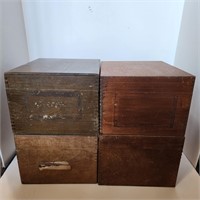 Vintage Wood File Boxes
