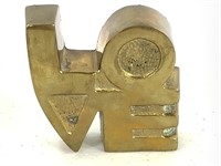 Brass "LOVE" Paperweight