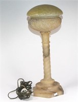 Victorian column alabaster electric table lamp