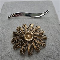 Monet Signed Mid Century Brooches