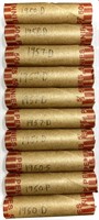 (10) Rolls 1950's Wheat Cent Penny Lot