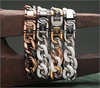 Savvy Cie Ceramic & Stainless Steel Link Bracelets