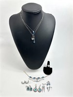 Sterling Silver Topaz Glass Tourmaline Jewelry