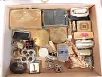 Lot of lady's compacts, cigarette cases, and