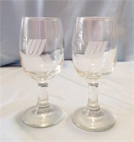 United Airlines Wine Glasses