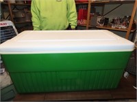 Vintage green cooler.