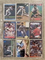 Collection of (9) Cal Ripken, Jr Baseball Cards