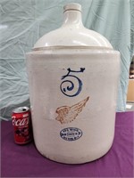 5 Gallon Red Wing Stoneware jug.  17.5" H.  Look