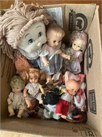 Box of miscellaneous dolls