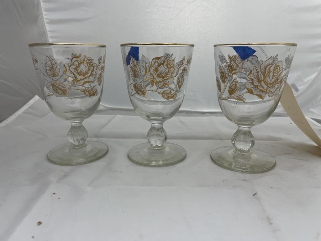 3 Pedestal Glasses