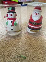 Santa and Snowman musical figures