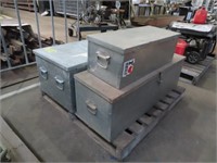 3 x Galvanised Metal Tool Boxes.