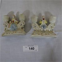 Occupied Japan Candle Holders   SET