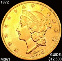 1872 $20 Gold Double Eagle UNCIRCULATED