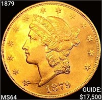 1879 $20 Gold Double Eagle CHOICE BU