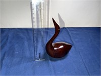 HAND CARVED WOOD SWAN