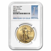 2022 1oz American Gold Eagle Ms70 First Day