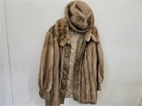 VTG SZ MED Evans Fur Coat  & Hat Paris, Chicago ,