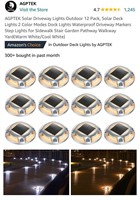 AGPTEK Solar Driveway Lights Outdoor 12 Pack, Sol