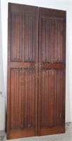 Pair Antique Oak Linenfold Doors/Panels