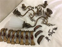 Art nouveau light sconces and drawer pulls