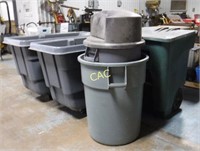 6pc Roll Around Trash Cans