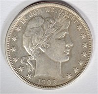 1903-O BARBER HALF DOLLAR, AU/UNC