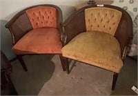 Pair of MCM caned armchairs