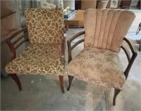 2 old upholstered armchairs