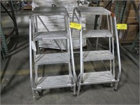 (2) Cotterman Aluminum 4-Step Ladders
