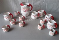 Vintage Santa Hand Painted Picture and Mug Set