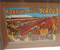 ROBBINS BROTHERS CIRCUS FRAMED PICTURE MEASURES