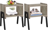 TUTOTAK Nightstand, Set of 2, Greige