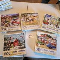 Puzzle Lot- Old Town and Country Scenes