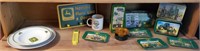 John Deere collectibles, dishes, tins, decor