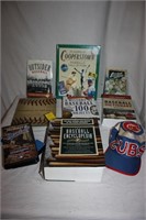 Baseball books , vintage Cubs  hat
