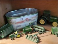 John Deere miniature toys with tin