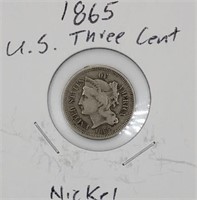 1865 U.S. Three Cent Nickel
