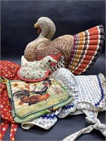Granny Bonnets, Farmhouse Rooster & Turkey Decor