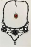 Sarah Coventry Pendant and Rhinestone Necklace.